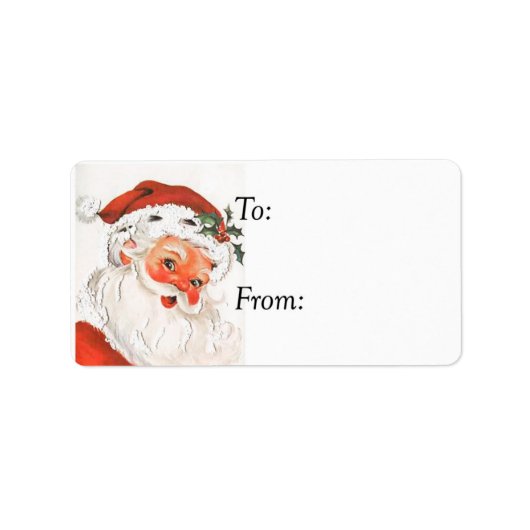  Rosy Cheeked Jolly Santa Gift Label (Voorkant)
