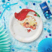 Rosy Cheeked Smiling Santa Papieren Bordje (Feest)