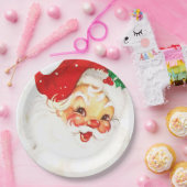 Rosy Cheeked Smiling Santa Papieren Bordje (Feest)