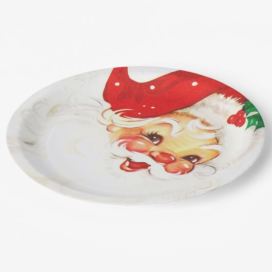Rosy Cheeked Smiling Santa Papieren Bordje (Gekanteld)
