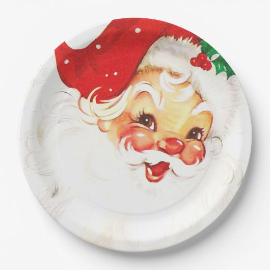 Rosy Cheeked Smiling Santa Papieren Bordje (Voorkant)