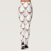 Rosy Cheeks Gold Eyes Floral Reindeer Holiday Leggings (Achterkant)