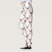 Rosy Cheeks Gold Eyes Floral Reindeer Holiday Leggings (Links)