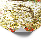 Rosy Cheeks Gold Eyes Floral Reindeer Party Banner Poster (Hoek)