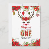 Rosy Cheeks Gouden Ogen Bloemen Rendier 1E VERJAAR Kaart (Voorkant)