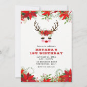 Rosy Cheeks Gouden Ogen Bloemen Rendier 1E VERJAAR Kaart (Achterkant)