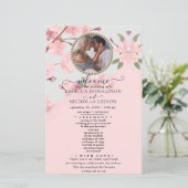 Rosy Chic Photo Custom Wedding Program (Staand voorkant)