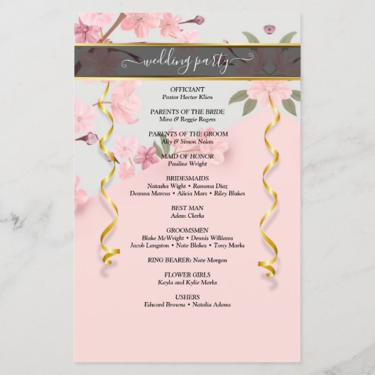 Rosy Chic Photo Custom Wedding Program (Achterkant)