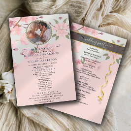 Rosy Chic Photo Custom Wedding Program