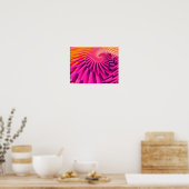 Rosy Dawn Abstracte Modern Fractal Art Poster (Keuken)