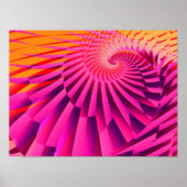 Rosy Dawn Abstracte Modern Fractal Art Poster (Voorkant)