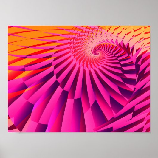 Rosy Dawn Abstracte Modern Fractal Art Poster (Voorkant)