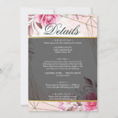 Rosy Elegant Vellum Overlay Wedding Invitation Kaart (Achterkant)