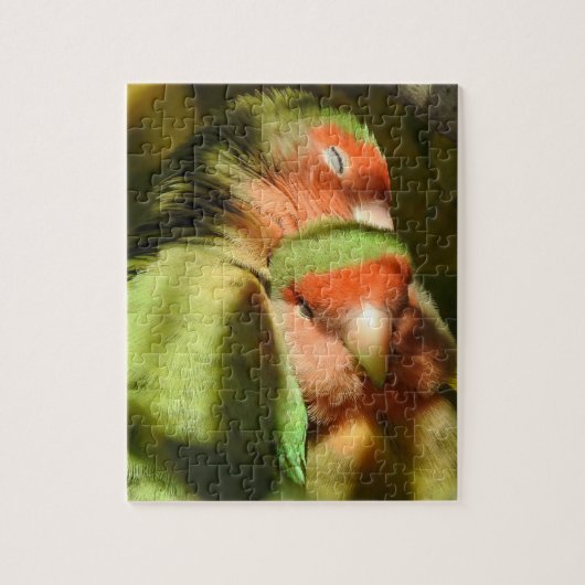 Rosy Faced Lovebird Puzzle Legpuzzel (Verticaal)