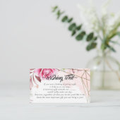 Rosy Floral Blush Wishing Well for Wedding Informatiekaartje (Staand voorkant)