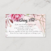 Rosy Floral Blush Wishing Well for Wedding Informatiekaartje (Voorkant)