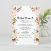 Rosy Floral Chic Bridal Brunch Menu (Staand voorkant)