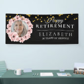 Rosy Floral Custom Photo Retirement Party Banner (Beurs)