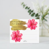 Rosy Floral deelt een Funeral Kaart van het Geheug (Staand voorkant)