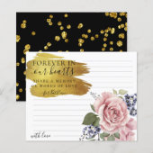 Rosy Floral Elegant Deel een Funeral Kaart van het (Voorkant / Achterkant)