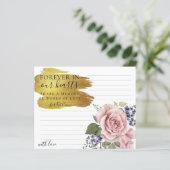 Rosy Floral Elegant Deel een Funeral Kaart van het (Staand voorkant)