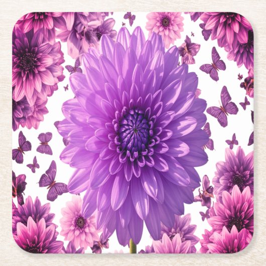 Rosy Floral Onderzetter – Pink Flower Drink Mat (Voorkant)
