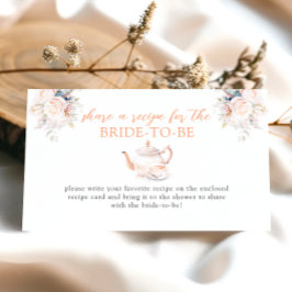 Rosy Floral Vrijgezellenfeest Deel een recept Informatiekaartje