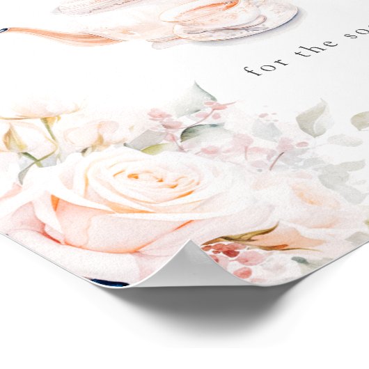 Rosy Floral Vrijgezellenfeest Hoeveel Kusjes Poster (Hoek)