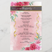 Rosy Floral Wedding Programme (Achterkant)