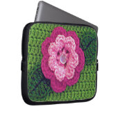 Rosy Flower Artisan Haakprint Electronics Bag Laptop Sleeve (Voorkant Rechts)