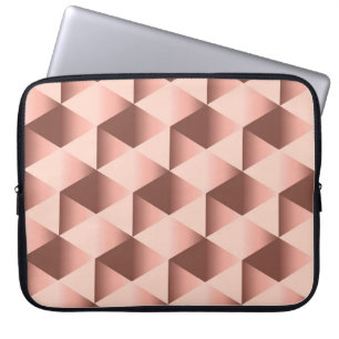 Rosy geometrie: bleek abstract motief. laptop sleeve