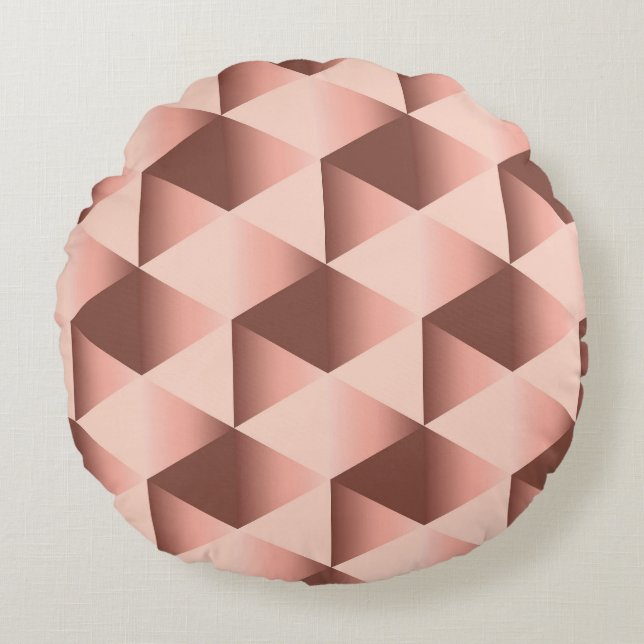 Rosy geometrie: bleek abstract motief. rond kussen (Voorkant)