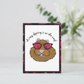 Rosy Glasses Optimistische Groundhog Feestdagenkaart (Staand voorkant)