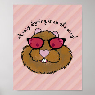 Rosy Glasses Optimistische Groundhog Poster