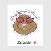 Rosy Glasses Optimistische Groundhog Sticker (Vel)