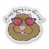 Rosy Glasses Optimistische Groundhog Sticker (Voorkant)
