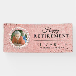 Rosy Gold Glitter Elegant Retirement Party Spandoek