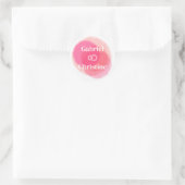 Rosy handbeschilderde Waterverf Wedding Ronde Sticker (Tas)
