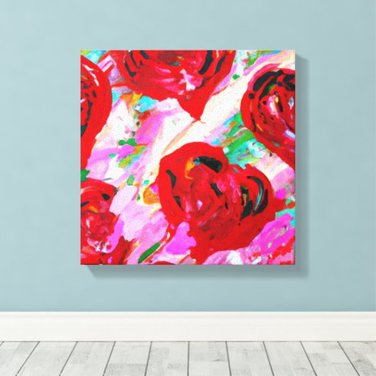 Rosy Hearts Canvas Afdruk (Insitu (Houten vloer))