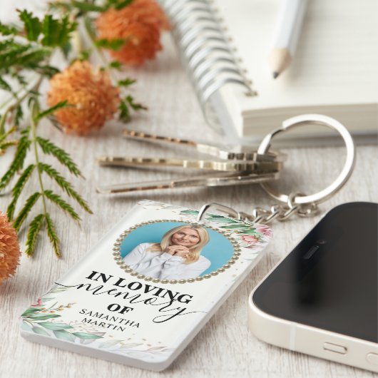 Rosy in Loving Memory Gift Sleutelhanger (Voorkant Rechts)