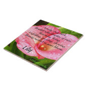 Rosy Lily After Rain Design and Poem Tile Tegeltje (Zijkant)