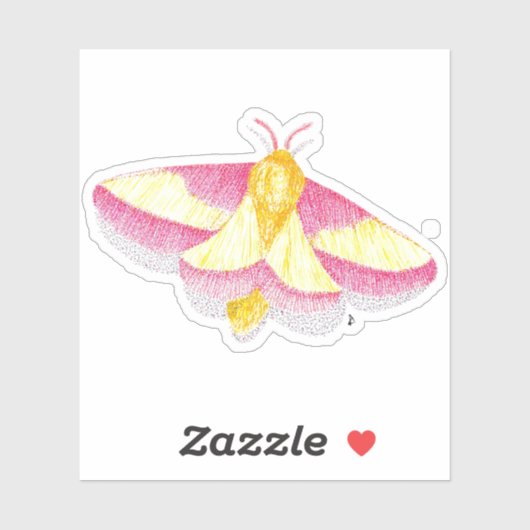 Rosy Maple Moth Sticker (Vel)