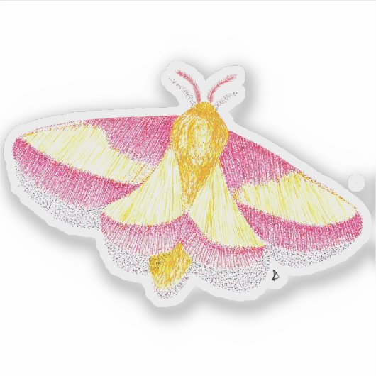 Rosy Maple Moth Sticker (Voorkant)