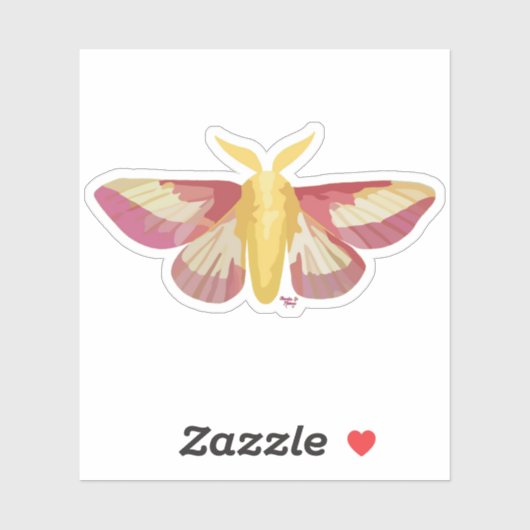 Rosy Maple Moth Sticker (Vel)