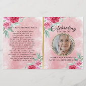 Rosy Modern Celebration of Life Programme (Voorkant)
