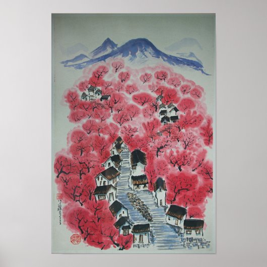 Rosy oriental village poster (Voorkant)