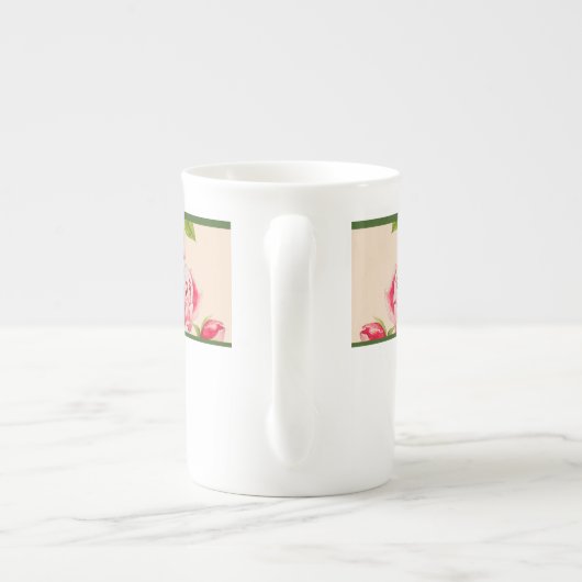 Rosy Overvloed op een Bone China Mok (B) (Achterkant)