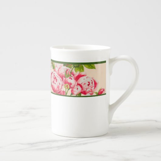 Rosy Overvloed op een Bone China Mok (B) (Rechts)