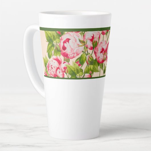 Rosy Overvloed op een Grote Latte Mok (B) (Linkerhoek)