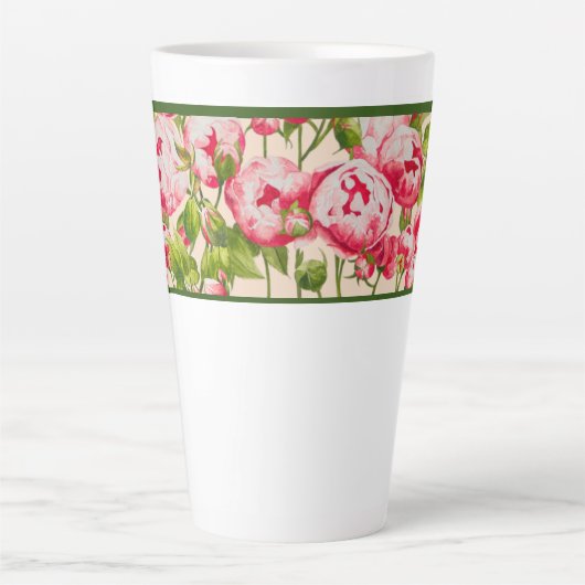 Rosy Overvloed op een Grote Latte Mok (B) (Voorkant)